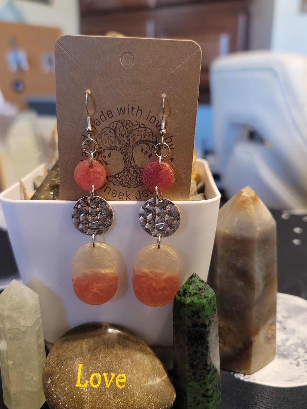 Handmade Pink Gradient Dangle Earrings